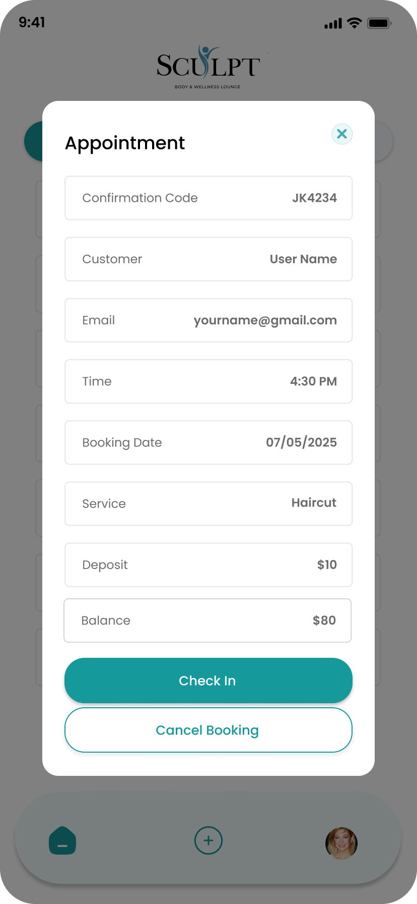 SculptVA staff app screen 2